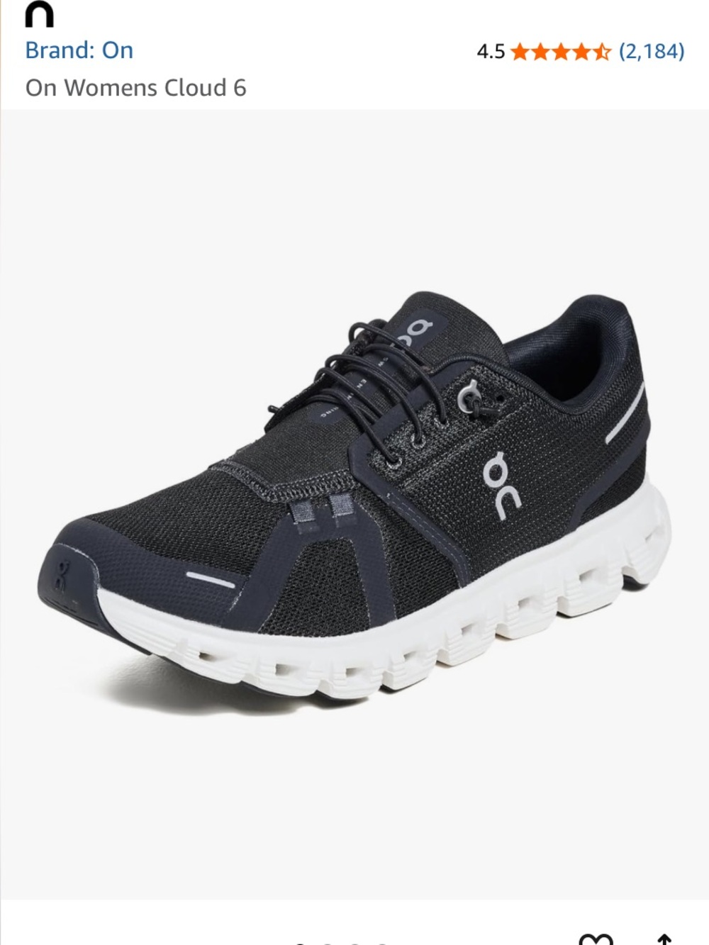 On Women’s cloud 6 size W6 black